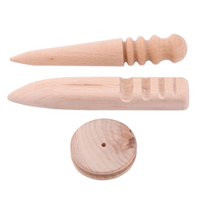 3 Soorten Houten Lederen Randpolijster Gepolijst Slijpgereedschap(3 in 1 Set) beige