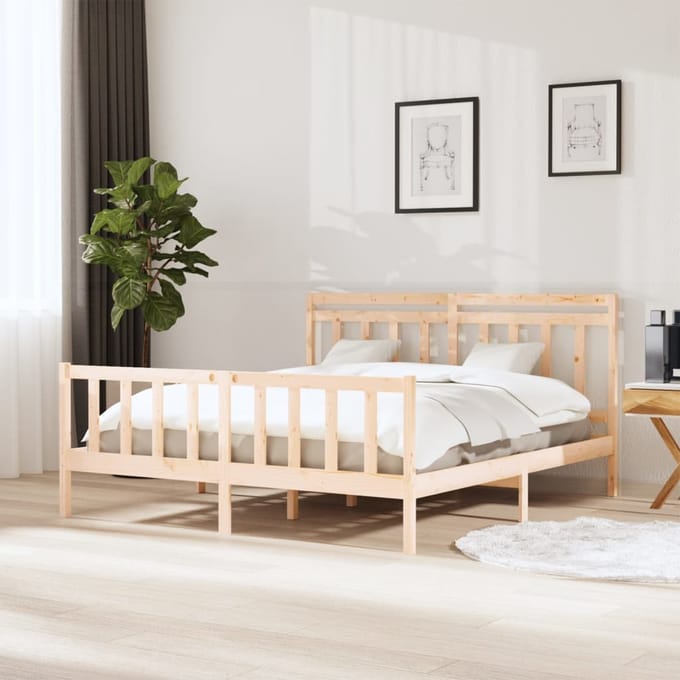 vidaXL - Bedframe - massief - hout - 160x200 - cm
