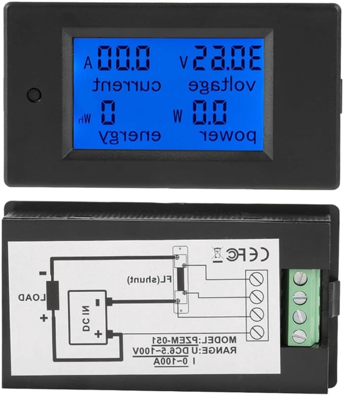 Digitale multimeter - Spanningsstroommeter LCD voltmeter DC 65-100V stroommeter elektrische energie meter 50/100A - shunt .