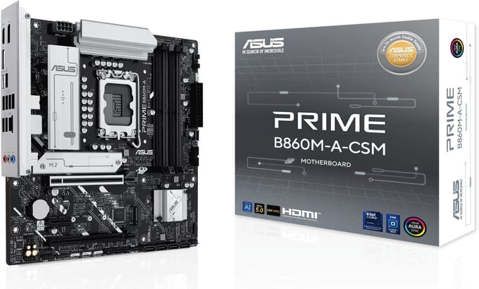 ASUS PRIME B860M-A-CSM Moederbord - Intel B860 - Intel LGA1851 - DDR5 RAM - Micro-ATX