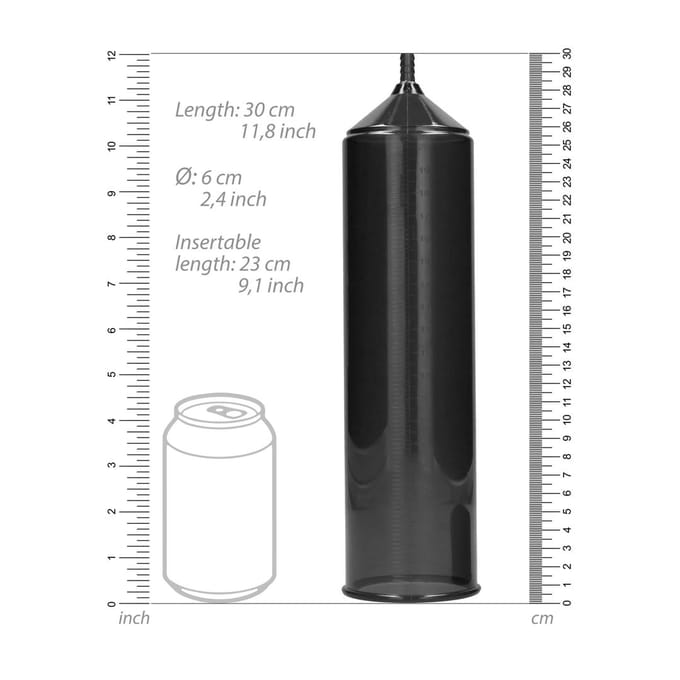 Pumped Elite Beginners Penis Pomp met Pistoolgrip Inclusief Siliconen Penisring - 30 cm - Zwart