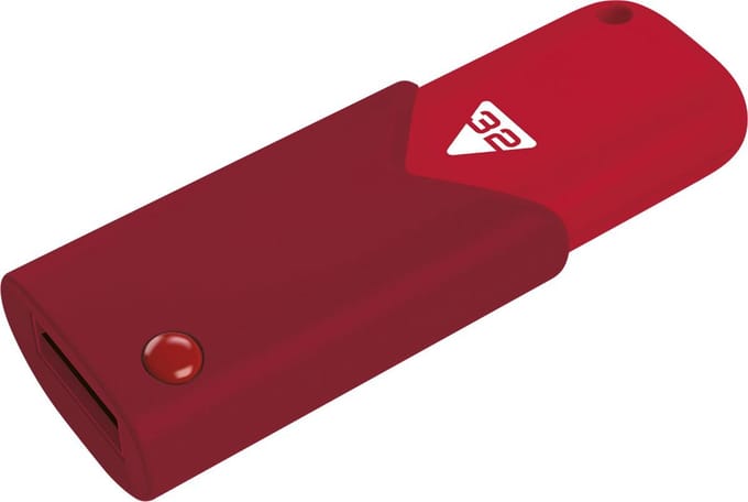 EMTEC II Click Fast B100 Flash Drive - 32 GB - USB Stick - USB 3.2 - Inclusief Secure software - Schuifbaar - Rood