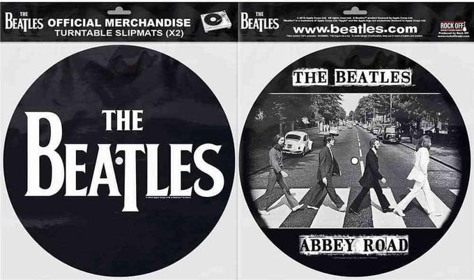 The Beatles - Drop T Logo & Abbey Road Platenspeler Slipmat - Multicolours