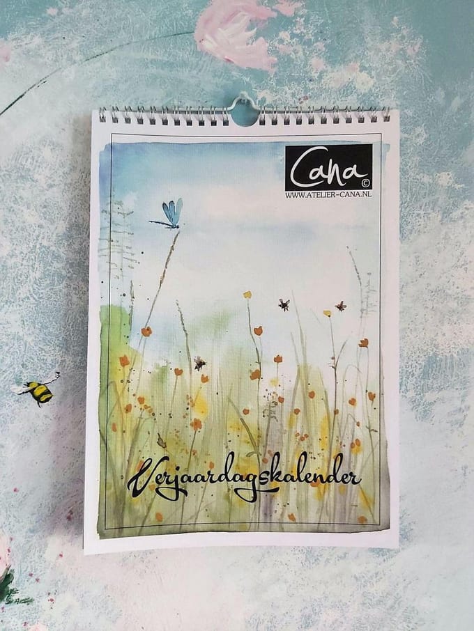 verjaardagskalender Rosanna Feikens 'aquarelle flora en fauna'