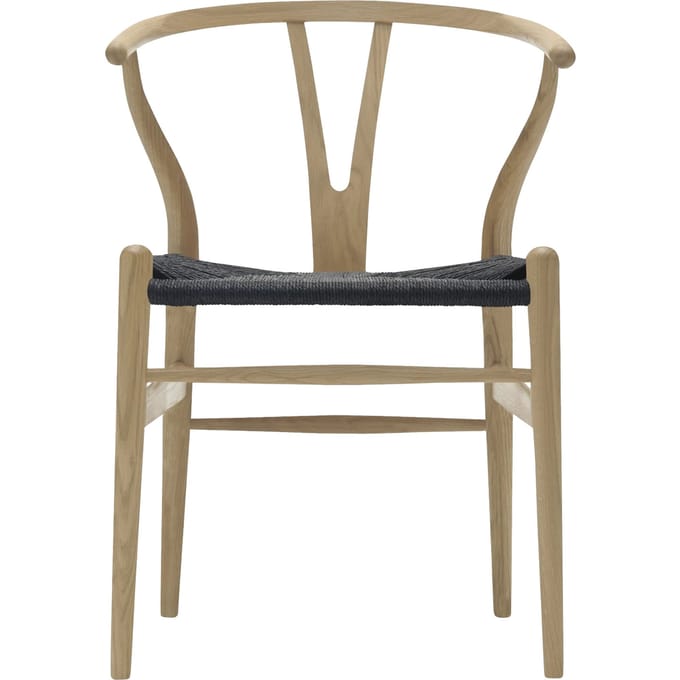 Carl Hansen & Søn - CH24 Y Wishbone stoel eiken - eiken gezeept - Vlecht zwart - bruin