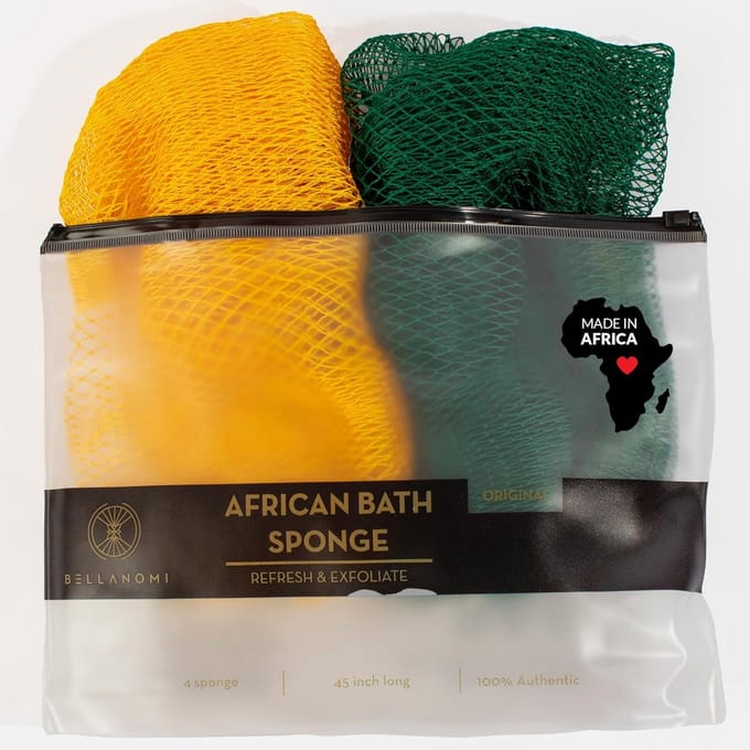 Afrikaanse Exfoliërende Netspons 2-Pack - 114,3 cm Rugscrubber voor Dagelijks Gebruik