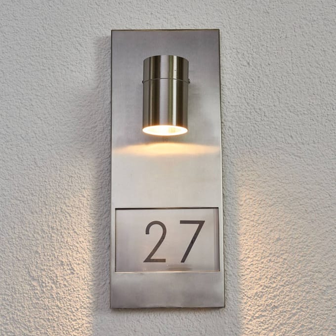 Konstsmide Huisnummer lamp Modena 7655, roestvrij staal