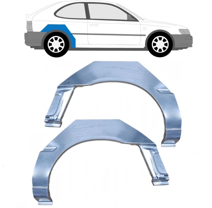 Reparatiepaneel achterspatbord voor Toyota Corolla E10 1991-1998