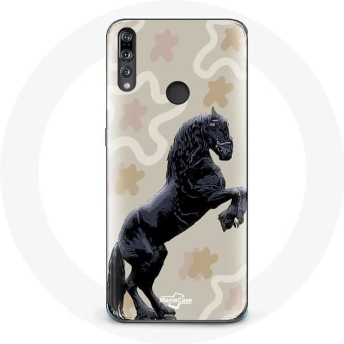 Coque - Huawei - P30 Lite - Noir - Souple - Race de cheval noir