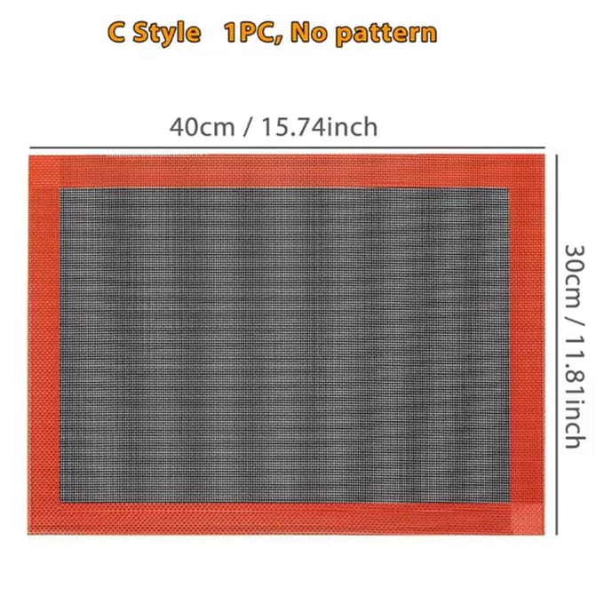 1PC Tapis de Cuisson en Silicone Perforé, 2 Côtés avec Motifs Bouffée & Rond, Doublure de Four Réutilisable Antiadhésive, pour Biscuits Macarons Pain A-Eclair-Circle black