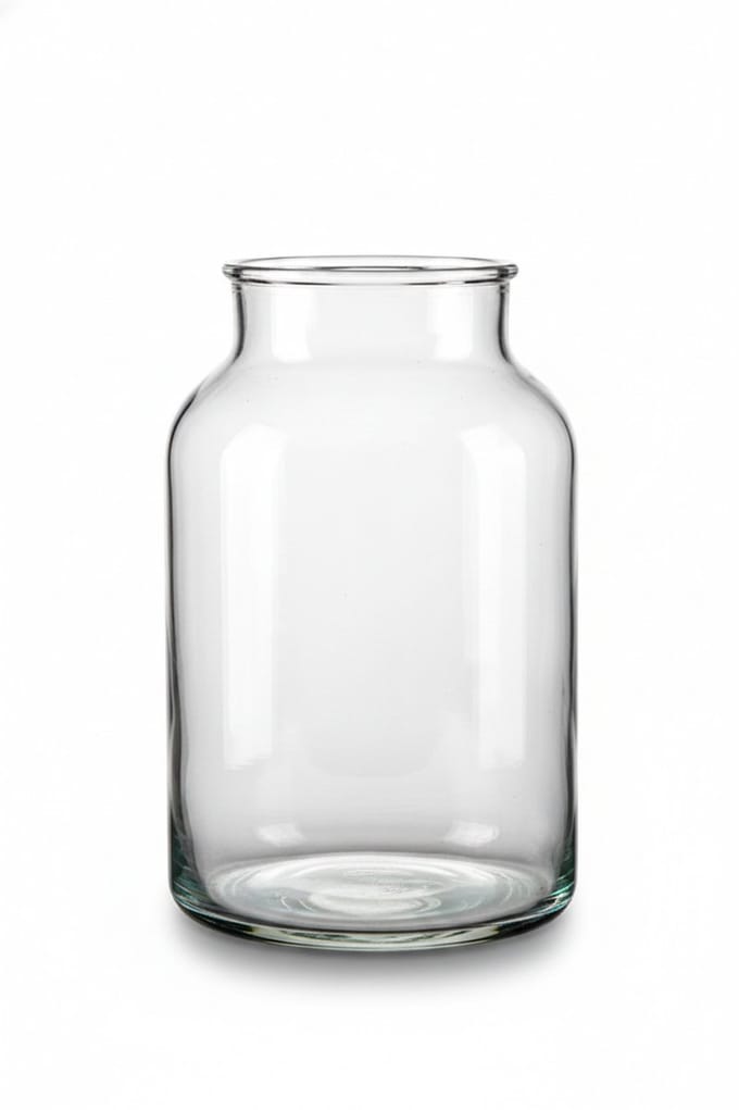 Bellatio design Bloemenvaas - gerecycled glas - transparant - D19 x H25 cm