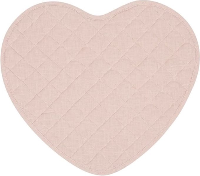 Placemat hart vorm - Roze - Cote Table - placemat gevoerd