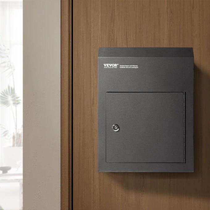 Door-to-Door Sleutelkluis 12x6x16  Brievenbus met 1.8 12  Sleutelslot Zwart