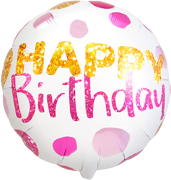 Folat - Folieballon Happy Birthday Dots 45 cm