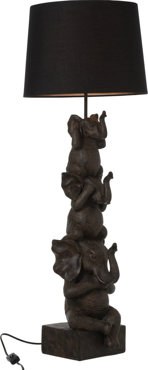 J-Line lamp 3 Olifanten - polyresin - bruin