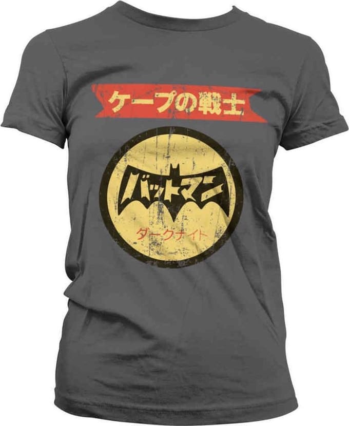 DC Comics Batman Dames Tshirt -M- Japanese Retro Logo Grijs