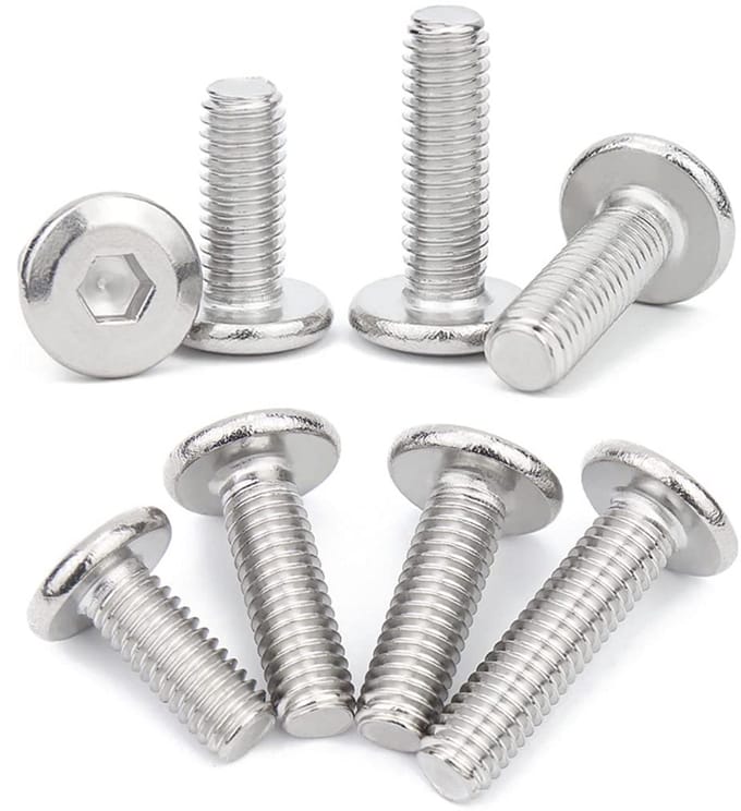 Meubelschroeven Roestvrij Staal Inbusbouten 16mm - 20 stuks