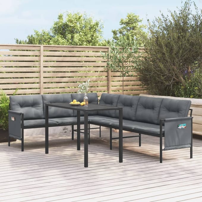 vidaXL - 2-delige - Tuinset - staal - antracietkleurig