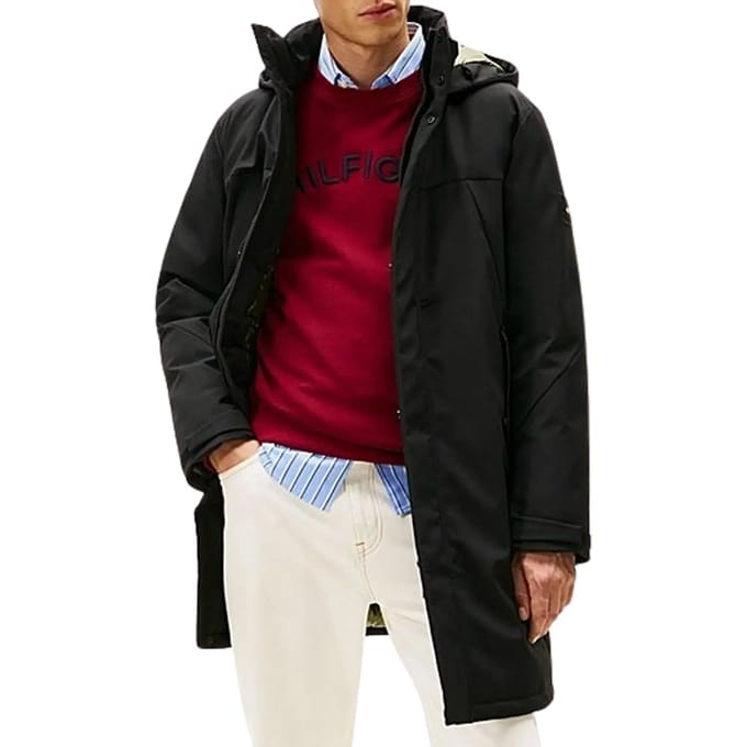 Regular fit functionele lange jas met capuchon