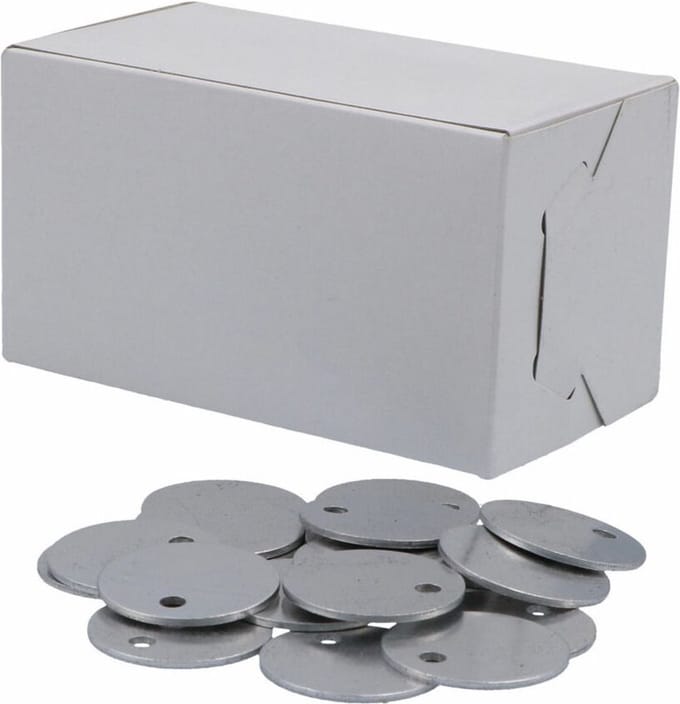 Doos Aluminium penningen 30x1,5mm