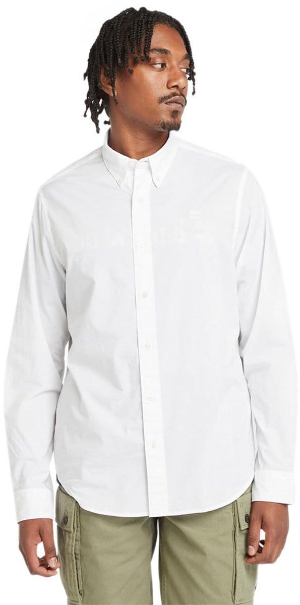 Timberland Solid Poplin Overhemd Met Lange Mouwen Wit M Man