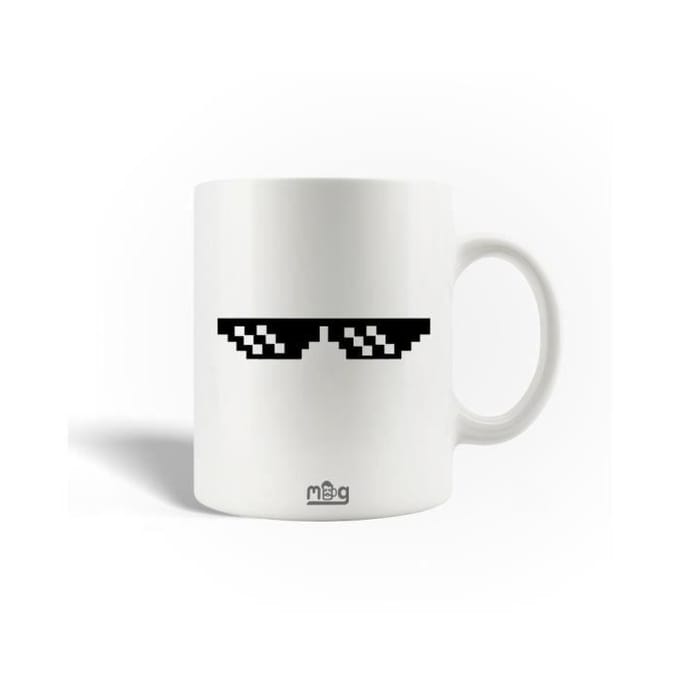 Mug en Céramique - MANIACASE - Thug Life Glasses - 30cl - Compatible lave-vaisselle - Blanc
