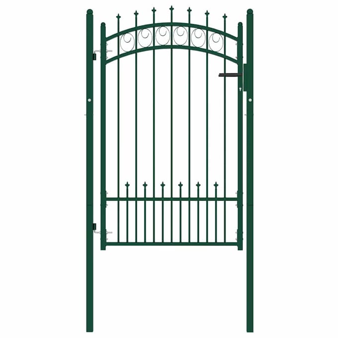 vidaXL - Poort - met - speerpunten - 100x150 - cm - staal - groen