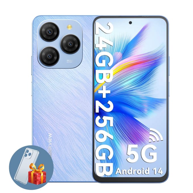 Smartphone Blackview SHARK 9 5G 6.67'' NFC Android 14 5G 24GB/258GB Reconditionné bleu