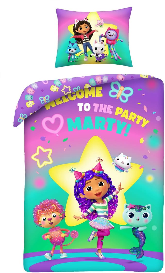 Gabby's Poppenhuis Dekbedovertrek Party Marty - 140 x 200 + 70 x 90 cm - Polyester