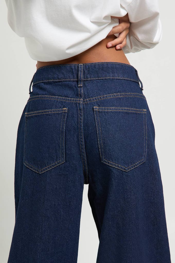 Dames Petite Boohoo Basics Hoge Taille Wijde Pijpen Jeans | Lichtblauw | Maat: 16/26L