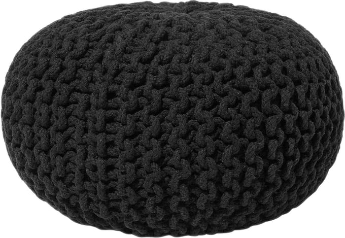CONRAD - Poef - Zwart - 40 cm - Katoen