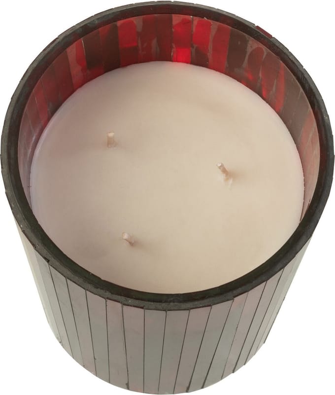 J-Line geurkaars Noa - Ruby Red - glas - rood - medium - 55U