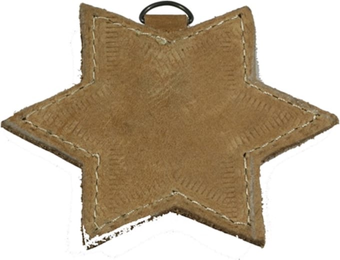 Lederen attachment - leer ster - cognac geschuurd - sleutelbos - sleutelkoord