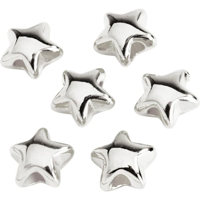 Mini-Parel metalen "Ster", 6 stuks - Zilver