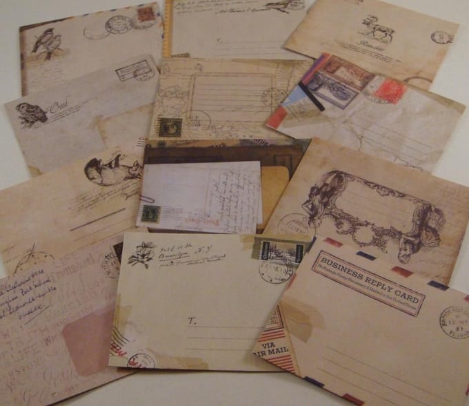 Vintage mini envelopjes - 12 stuks - Kleine envelopjes