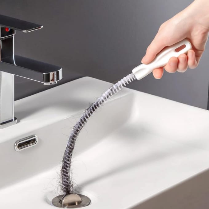 Flexibele reinigingsborstel voor afvoer, 45 cm, voor haarverwijdering