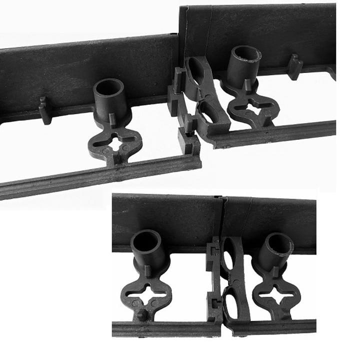 Palisades plastique 6x100cm bordures pelouse massifs noir