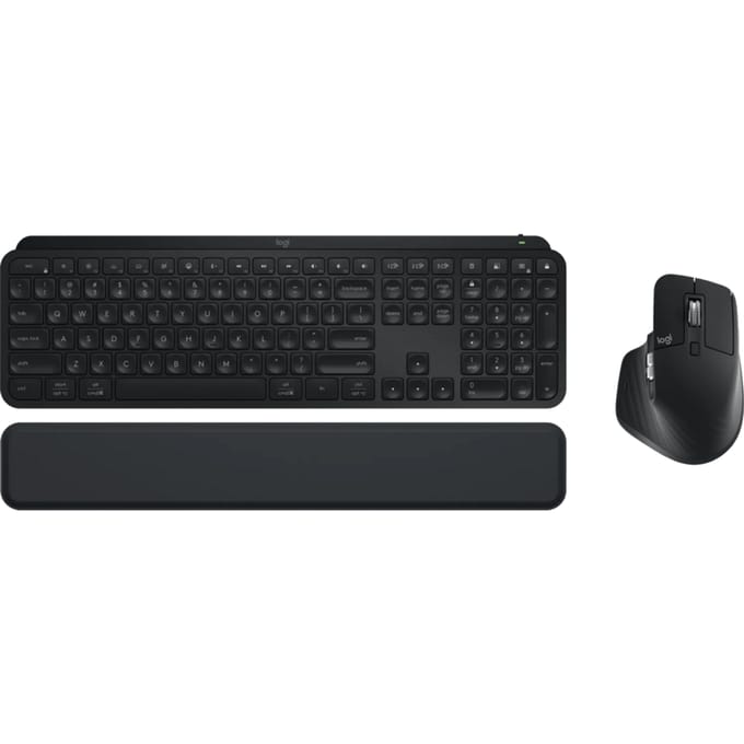 Logitech MX Keys S Combo - Toetsenbord, Muis en Polssteun - Draadloos - QWERTY US - ISO - Grijs