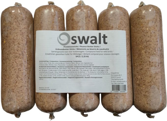Oswalt Vogelpindakaassticks - 5 stuks - Buitenvogelvoer
