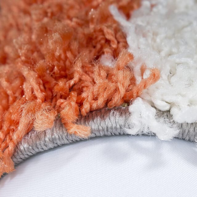 Muratap Basic shaggy geblokt vloerkleed oranje / grijs hoogpolig- 80x250