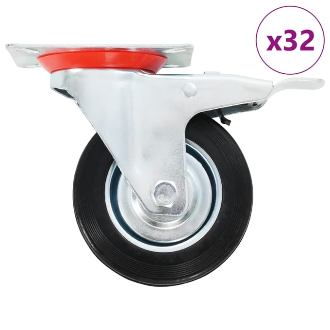 vidaXL 32 st Zwenkwielen 100 mm