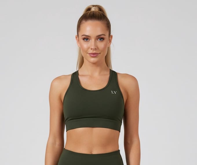 La V Sportbh racerback van mesh groen S