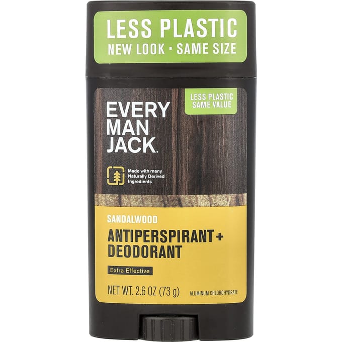 Every Man Jack, Antiperspirant + Deodorant, Sandelhout, 73g (2,6 oz) black