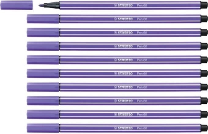 STABILO Pen 68 - Premium Viltstift - Paars - Doos 10 Stuks