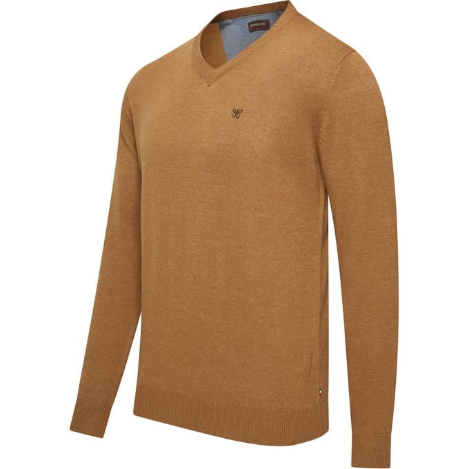Cappuccino Italia - Heren Trui Pullover Salerno - Bruin - Maat M