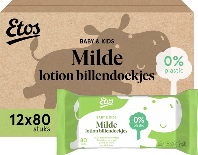 Etos Plasticvrije Billendoekjes - Baby - Mild - 960 stuks