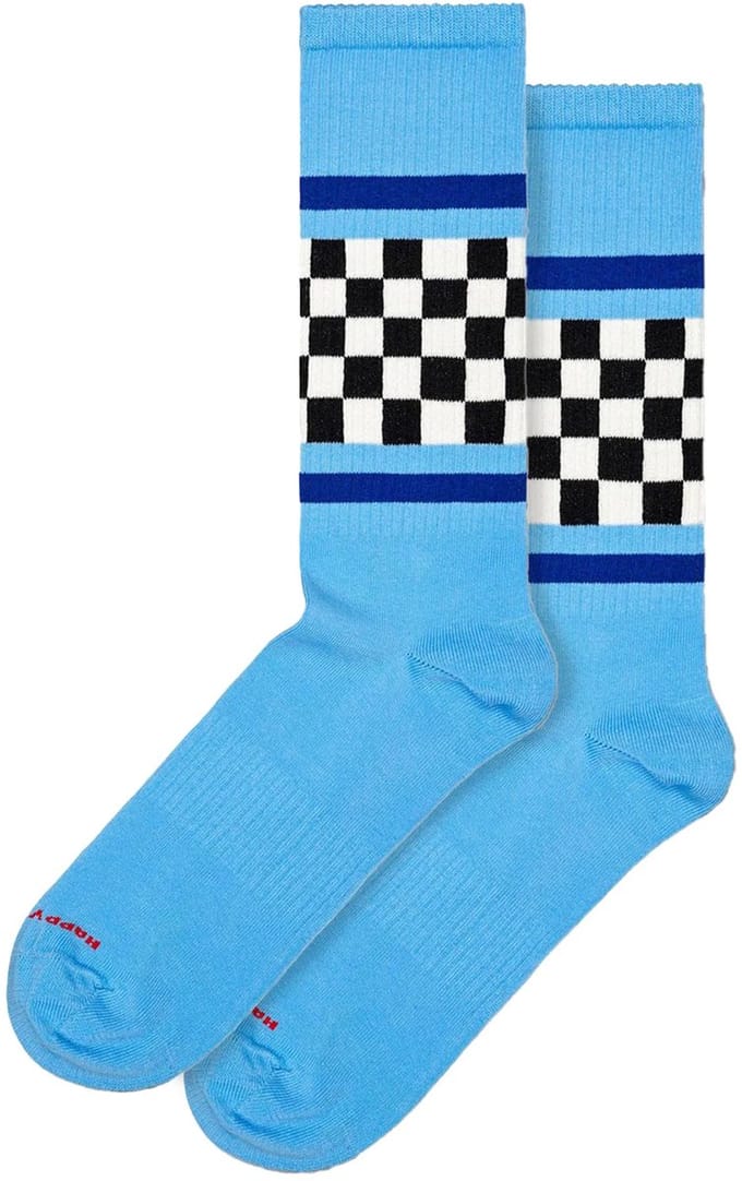 Happy Socks - Checked Stripe Sneaker Sock - Unisex - Sokken