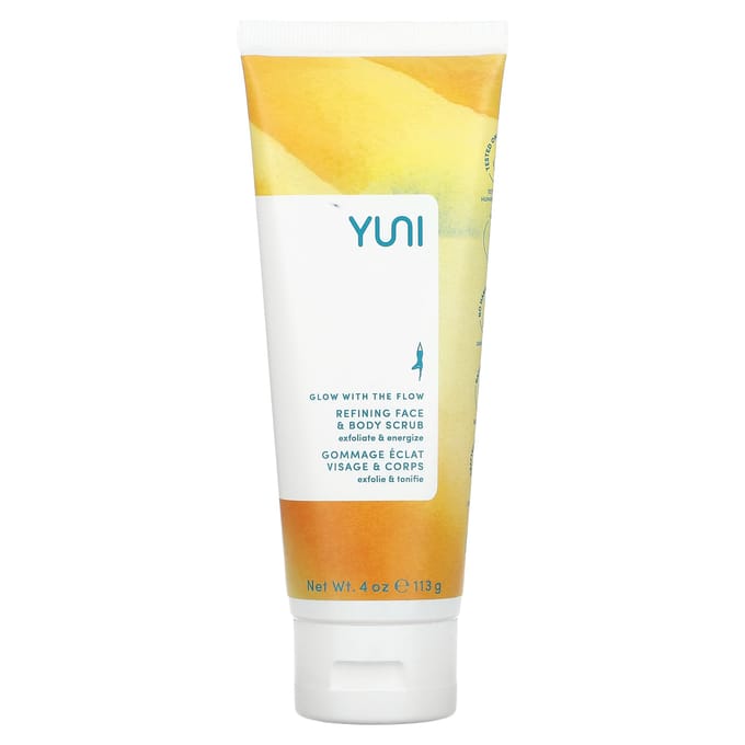 Yuni Beauty, Glow With The Flow, Refining Face and Body Scrub, 4 oz (113 g) beige