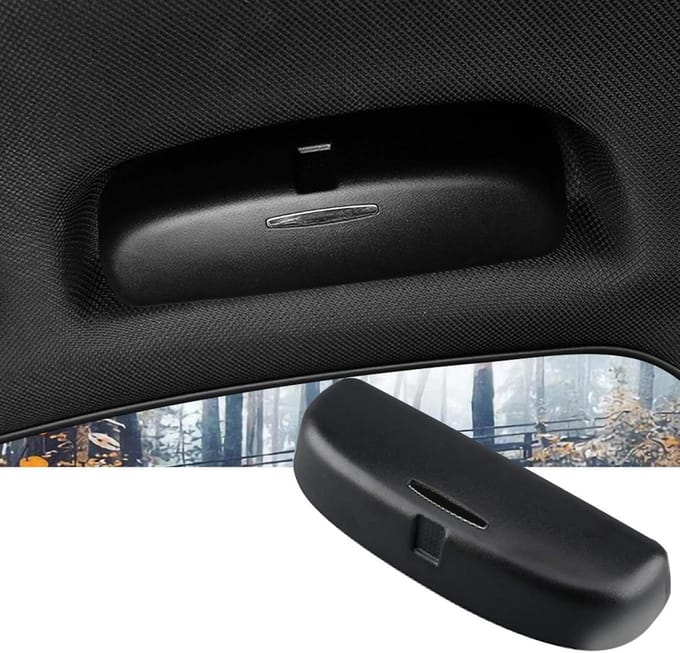 Zonnebrilhouder voor auto-interieur, brillenkoker, zwart
