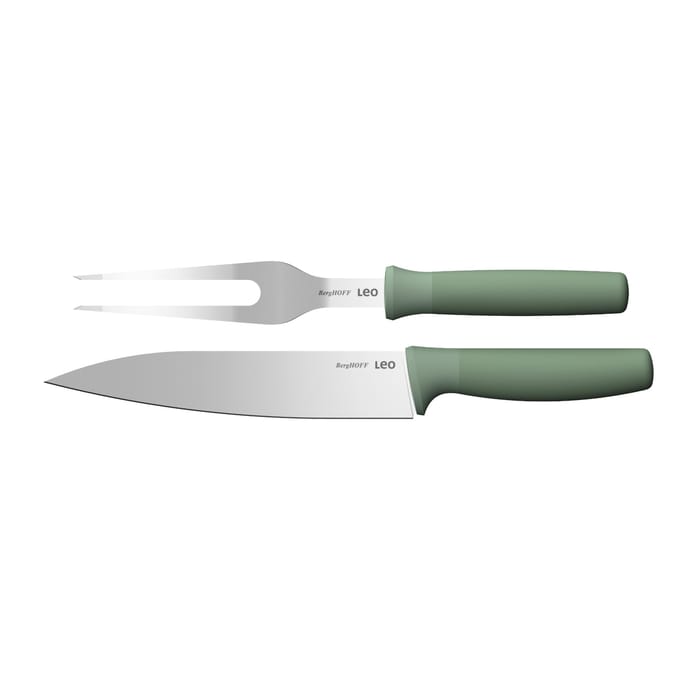 LEO 2-delig vleesmes en-vork set Forest - Groen -